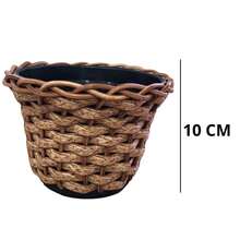 Conjunto de 2 Plantas Artificiais Pendente com Vaso Trançado e 3 Trepadeiras de Hera