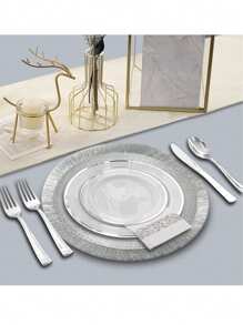 Set di tovagliette circolari intrecciate con glitter e nappe, set di sottobicchieri naturali intrecciati, lavabili e antiscivolo, adatti per tavoli da pranzo, riunioni domestiche, Ognissanti, Natale, feste di matrimonio, disponibile in 2, 4 o 6 pezzi (38 cm)