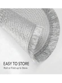 Set di tovagliette circolari intrecciate con glitter e nappe, set di sottobicchieri naturali intrecciati, lavabili e antiscivolo, adatti per tavoli da pranzo, riunioni domestiche, Ognissanti, Natale, feste di matrimonio, disponibile in 2, 4 o 6 pezzi (38 cm)