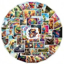 50 miếng dán khủng long hoạt hình, miếng dán vinyl cho máy tính xách tay, bình nước, đàn guitar, xe đạp, ô tô, xe máy, cản xe, hành lý, ván trượt, hình dán dễ thương, món quà tuyệt vời nhất cho trẻ em, thanh thiếu niên, nam giới, phụ nữ. - Nhiều màu - Xem 1