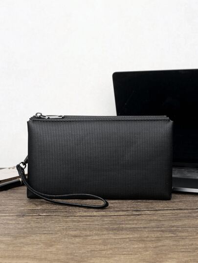 HOVI'S Casual Retro Commuter Clutch Bag Fashion Business Portable Large Capacity Multifunctional Travel Wristlet Bag Handbag Cell Phone Bag Holiday Gift For Men