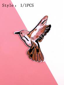 2pcs Bird Pattern Embroidered Patch, Cartoon Animal Shape Iron On Applique, DIY Embroidery Badge, Heat Transfer Sticker - Multicolor - View 11