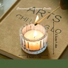 Small Scented Candle With Candle Holder - Relieve Stress, Create Romantic Ambiance For Table Centerpiece, Wedding, Home And Party Decorations - Multicolor - View 3