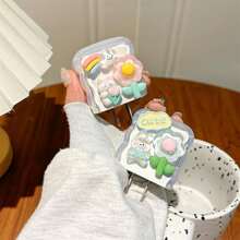 5pcs/Set Cute Floral 20W Charger Case, 18W Charger Head Protector, 15W Data Cable Protector Compatible With IPhone - Multicolor - View 7