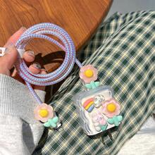 5pcs/Set Cute Floral 20W Charger Case, 18W Charger Head Protector, 15W Data Cable Protector Compatible With IPhone - Multicolor - View 9