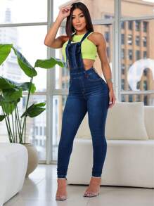 Jumpsuit With Spandex Premium Line - 中等水洗藍 - 查看 2