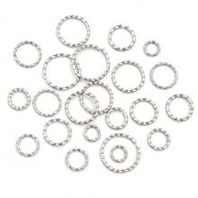 50pcs Stainless Steel 1/1.2mm Thick 6-14mm Twist Open Jump Rings For DIY Jewelry Making Findings For Earrings Necklace - Steel - View 1