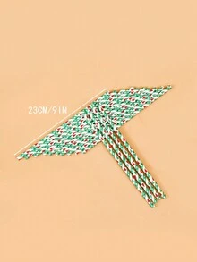 25 支/包一次性纸吸管，绿色/红色圣诞树图案圣诞主题，适合圣诞派对、杯子装饰、圣诞装饰、送给朋友、家人的礼物 - 彩色 - 查看 2