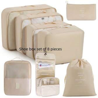 6/7/8/9/10/11pcs Portable Travel Storage Bag Set - Organize Your Clothing, Shoes, And Underwear With Ease - Perfect For Luggage And Suitcase Packing Slogan Graphic Travel Storage Bag Portable With Shoe Toiletry And Laundry Bags School Supplies School Stuff For School For College Dorm Room Decor Bedroom Decor Dorm Essentials For Student Teacher Packing Cubes Clothes Storage Clothes Organizer Travel Bag Set Travel Organizer Set Travel Essentials