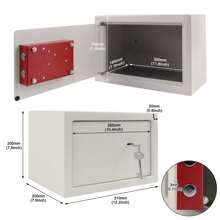 Froadp Security Safe With Double Bit Lock, Wall Mounted Safe With 2 Keys And Fixing Screws, Home Security Box - Màu be - Xem 3