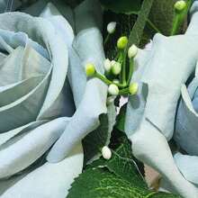 Pink Velvet Bouquet Artificial Flower For Wedding Decoration, Arrangements, Decorating Parties And Home - 霧霾藍 - 查看 5