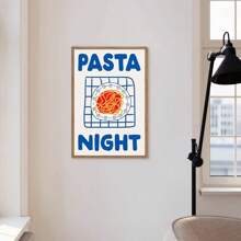 1pc/3PCS Fashion Cin Wine Pink Minimalist Kitchen Canvas Wall Art Print, Retro Wine Poster, Pasta Night Food Print, Bar Cart Wall Art, Bedroom Living Room Hallway Restaurant Art, Room Decor, Wall Decor, Home Decor, Summer Decoration, No Frame Gifts Birthday Graduation Kitchen Decor