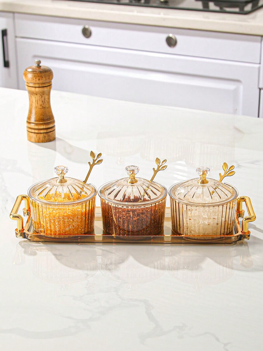 4pcs/Set Plastic MultiFunctional Storage Jars, Sealed Containers With
