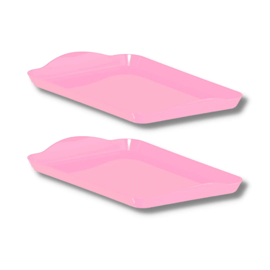 Kit With 2 Decorative Party Trays 20x13cm Various Colors - Màu Hồng baby - Xem 1
