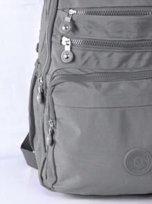 Large Backpack 5 Compartments Durable Travel Gym Work College - 灰色 - 查看 4