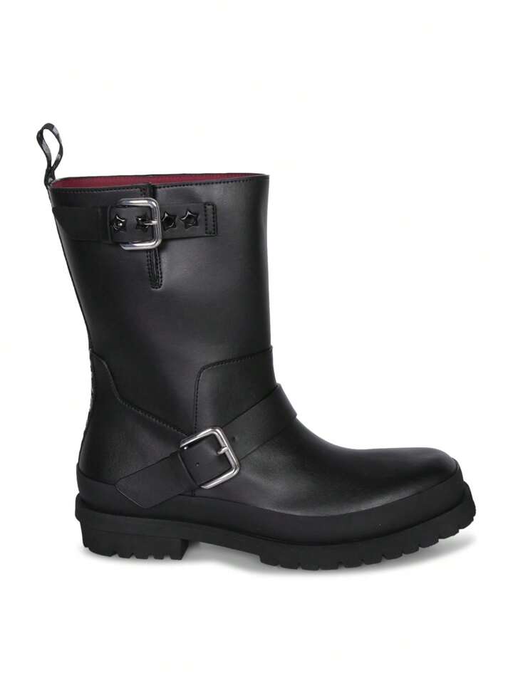 ブーツその他 Stella McCartney BOOTS (810435AP00P0 1000) Women Pitch black Trace Buckle-Strap Biker Boots | Stella