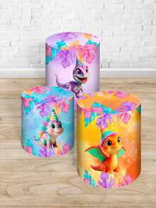 Rectangular Panel Cover Kit + Trio Of Sublimated Cylinder Covers Party And Birthday Decoration Various Themes Children's Dino Dinosaur Party - 長方形+3西林4602 - 查看 4
