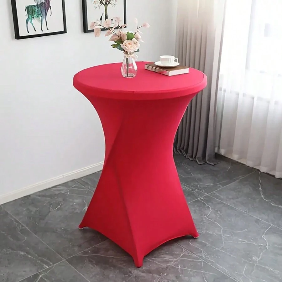 Indoor-Beauty 1 Pack Spandex Table Covers, Fitted Tablecloths, Round Highboy Stretch Table Cloths For Holiday Decoration, Wedding, Birthday, Banquet, Party Event,Bistro Table (Multiple Colors And Sizes Available) - Multicolor - View 1