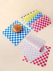 50/75/100 tờ Giấy gói bánh sandwich chống thấm dầu mỡ, Giấy gói bánh nướng Giấy ăn nhẹ, Giấy ăn nhẹ sáp khô kẻ caro, Giấy ăn nhẹ Hamburger kẻ caro, Giấy gói sáp Deli - Nhiều màu - Xem 8