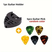 1pc Plastic ABS Adhesive Guitar Pick Holder + 5pcs Heart Shaped Guitar Picks,Guitar,Guitar Picks,Guitar Pick,Guitar,Guitar Accessories,Guitar Pick
