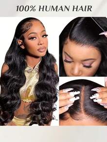 Body Wave Lace Front Wigs Human Hair 13x4 HD Transparent Lace Frontal Wig Pre Plucked With Baby Hair 180% Density Brazilian Wigs For Black Women Natural Color