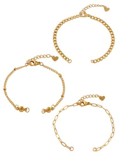 3pcs Stainless Steel Adjustable  Chain Bracelet Base For Jewelry Making DIY Connector Charms Pendants Bracelets Anklet Jewelry Accessories