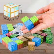 75 块磁性积木 - 建造我的磁铁世界版，适合 3-4 岁 4-5 岁 6-8 岁男孩和女孩的磁性玩具，适合 3 岁以上幼儿的 STEM 蒙特梭利感官玩具，立方体建筑玩具，男孩玩具，STEM 玩具，磁力积木 - 彩色 - 查看 6