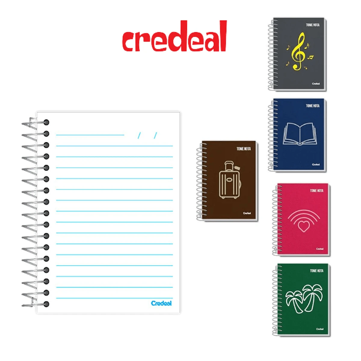 Spiral Notebook 1/8 KIT WITH 5 UNITS Flex Cover 96 Sheets Take Note - Nhiều màu - Xem 1