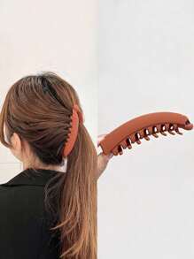 4 件女士多色大号磨砂香蕉扭发夹后脑勺高端无痕竖夹高马尾发夹发饰适合日常休闲使用，发夹，发夹爪夹