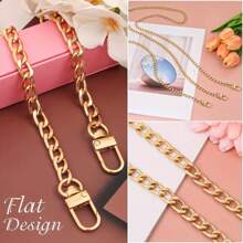 Metal Purse Chain Strap Handle Replacement Chain Handbag Shoulder Cross Body Bag Chain Accessories For Bag Purse Keychain Charms - Gold - View 4