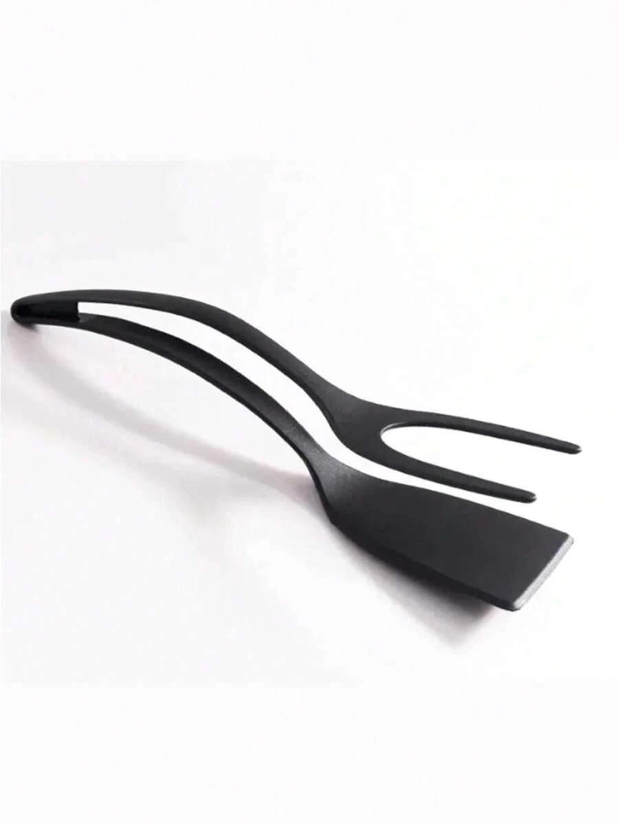 Tongs Clip Shovel Spatula Kitchen Tool 2 In 1 Non-Stick Heat Resistant Clamp - 黑色 - 查看 1
