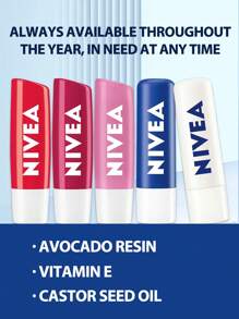 NIVEA 唇部护理润唇膏 4.8g 无色，原装，含乳木果油、荷荷巴油和鳄梨油，保湿唇部护理，全天唇部保湿，100% 天然配方，减少唇部细纹 润唇膏 唇妆 - Original 4.8g - 查看 4