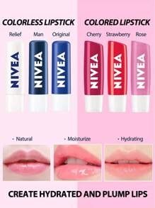 NIVEA 唇部护理润唇膏 4.8g 无色，原装，含乳木果油、荷荷巴油和鳄梨油，保湿唇部护理，全天唇部保湿，100% 天然配方，减少唇部细纹 润唇膏 唇妆 - Original 4.8g - 查看 2