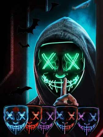 1piece LED Mask, Fashionable, Fun, Cute, Quirky, Street Style, Personalized, Bold, Avant-Garde, Birthday Gift, Suitable For Men, Women, Kids, Spring, Summer, Autumn, Winter, Festivals, Parties, Halloween, Christmas, Valentine's Day, Music Festivals