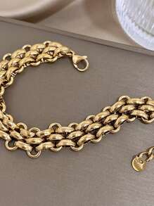 1 chiếc vòng tay bằng thép không gỉ kiểu cổ điển, vòng tay tennis mạ vàng dành cho nữ, thích hợp để đeo hàng ngày, dự tiệc, sinh nhật, Giáng sinh và các dịp khác. - Nhiều màu - Xem 7