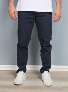 Estone Men's Skinny Jeans With Elastane - Navy Blue - View 3