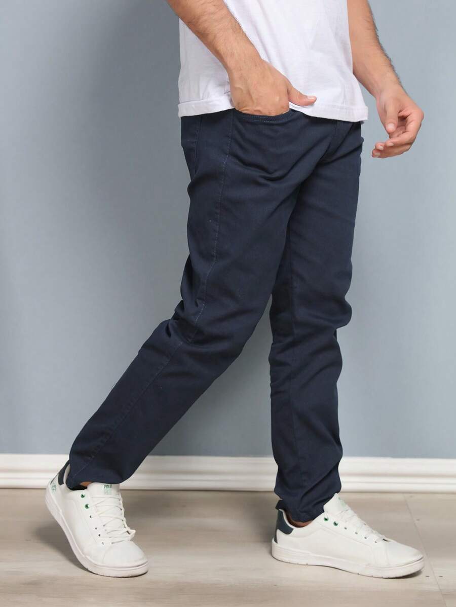 Estone Men's Skinny Jeans With Elastane - Navy Blue - View 1