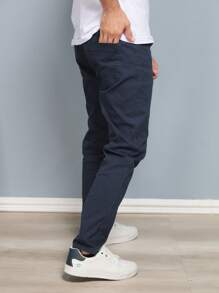 Estone Men's Skinny Jeans With Elastane - Navy Blue - View 2