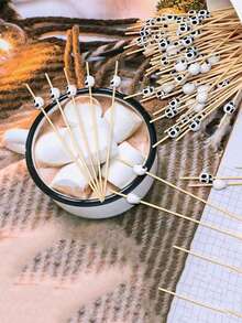 100pcs Honbay Skull Shape Cocktail Picks, Skull Themed Fruit Food Sandwich Cupcake Toppers Toothpicks For Wedding Birthday Party Decorations