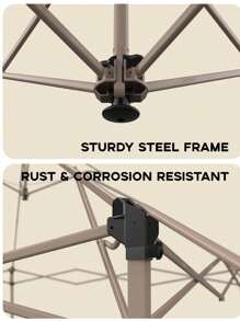 12 X 12 Instant Pop Up Gazebo Canopy Tent Shelter With Netting 4 Stanbags Outdoor Shelter Instant Gazebo Tent For Lawn,Garden,Backyard,Deck - Khaki - View 5