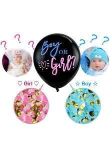 3pcs 36-Inch Gender Reveal Printed Balloons For Party Decoration - Multicolor - View 6