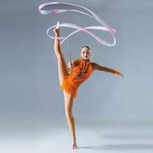 2 piezas Cintas de listones para entrenar gimnasia artística, ballet y porrismo para porrista - Multicolor - Ver 8