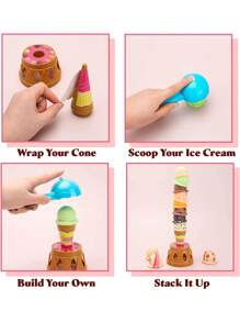 16 件趣味冰淇淋角色扮演玩具，20 件收银机玩具店配件，带扫描仪的计算器儿童角色扮演迷你玩具套装益智玩具礼物，适合 3 岁男孩女孩（部分配件颜色随机发货） - 彩色 - 查看 4