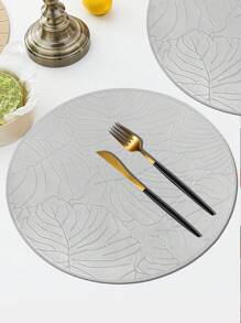 1pc, Leather Placemats, Waterproof And Oilproof Placemats, Simple And Stylish Versatile Desktop Protection Mat, Vase Mat, Easy To Clean Kitchen Table Decoration.