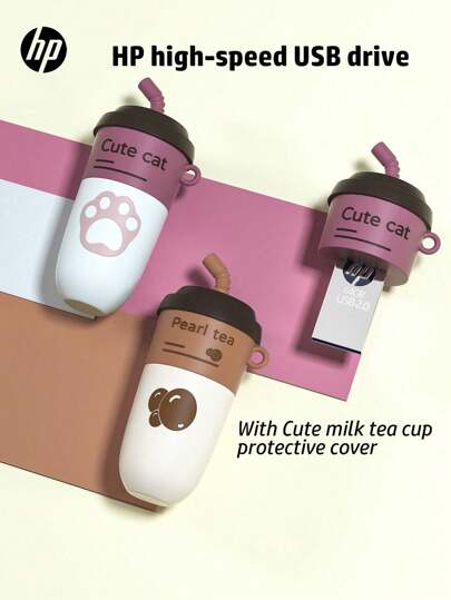  Unidad Flash Hp Usb De Alta Velocidad Otg Pen Drive 32gb 64gb (con Cubierta Protectora De Taza De Té Con Leche)