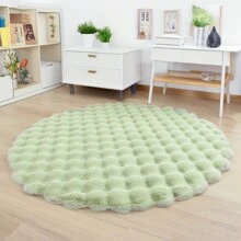 1pc Plush Soft Comfortable Circular Solid Color Rug, Cozy Fluffy Carpet Suitable For Bedroom, Living Room, Sofa, Vanity Area And More Gifts Birthday Graduation