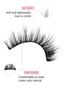 Pestañas postizas naturales con efecto wispy, pestañas postizas de aspecto natural, pestañas postizas naturales con efecto abierto, pestañas postizas de ojos suaves y esponjosas, 7 pares para maquillaje diario - Pestañas Naturales - Ver 4