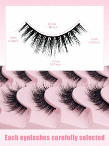 Pestañas postizas naturales con efecto wispy, pestañas postizas de aspecto natural, pestañas postizas naturales con efecto abierto, pestañas postizas de ojos suaves y esponjosas, 7 pares para maquillaje diario - Pestañas Naturales - Ver 5