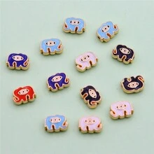 10入組合金雙面珠子和土耳其邪惡之眼diy手工手鍊、鑰匙扣,珠寶製作用品 - 混色 - 查看 25