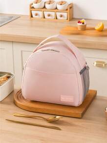 1pc Semicircular Thermal Bag, Oxford Cloth Material, Modern Minimalist Design, Outdoor Travel Picnic Cooler Lunch Box Bag With Shoulder Strap Lunch Bag Lunchbox Lunch Bag Women For School For Teacher For Camping Cooler Bag For Classroom Cool Bag Picnic Bag Office AccessoriesInsulatedWomanFor Women LadiesSchool Supplies Stuff Accessories Bag For School School Accessories School Stuff